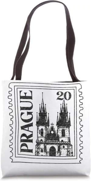 Prague Postage Stamp Tote Bag