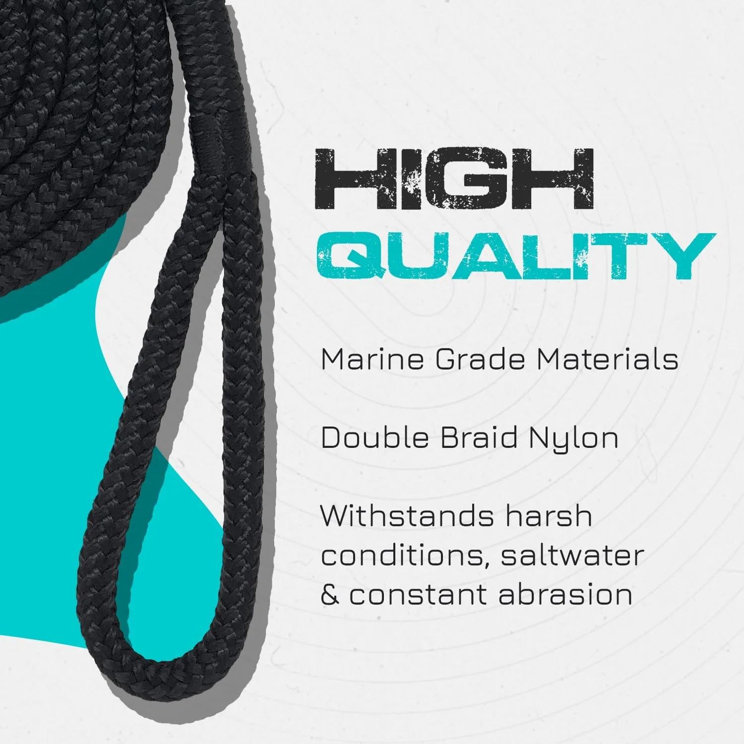 Premium Dock Line Double Braid Nylon with Loop & Sleeve