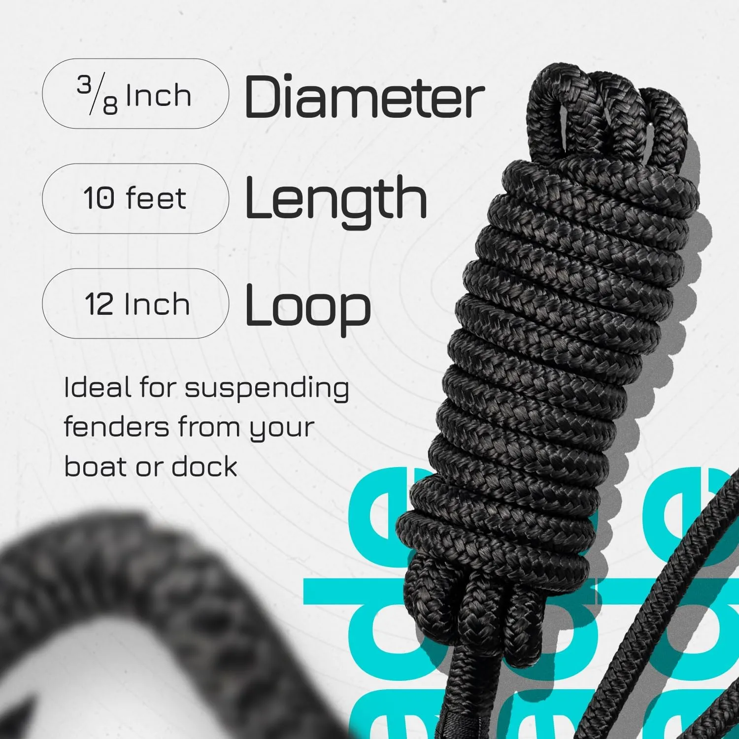 Premium Dock Line Double Braid Nylon with Loop & Sleeve