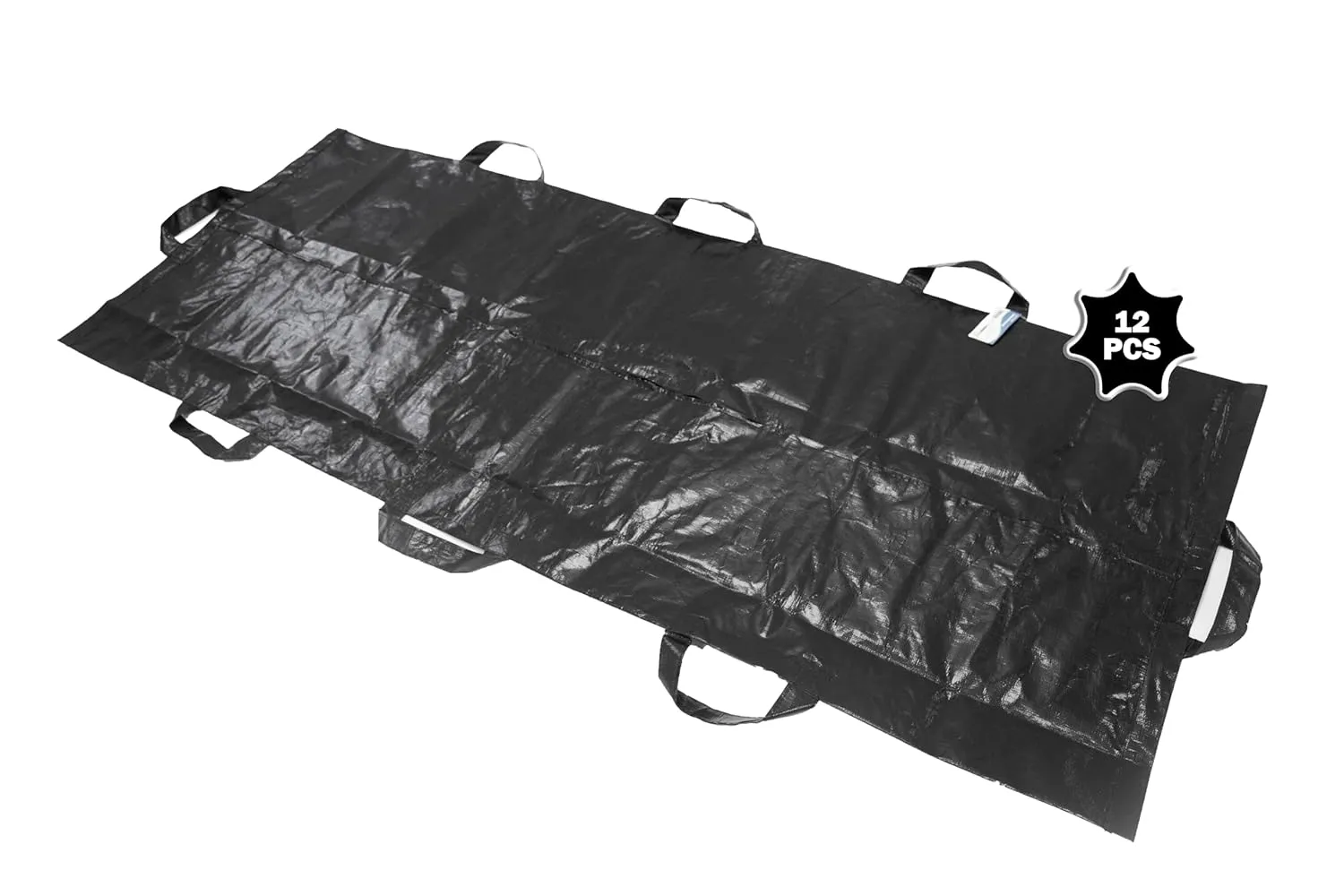 Primacare CSBB-3201 Body Bag Stretcher Combo, with Side Handles, Outdoor Camping Sleeping Hiking Pouch Polyethylene Cadaver Disaster, Black, 90 in. x 36 in., (Pack of 12)