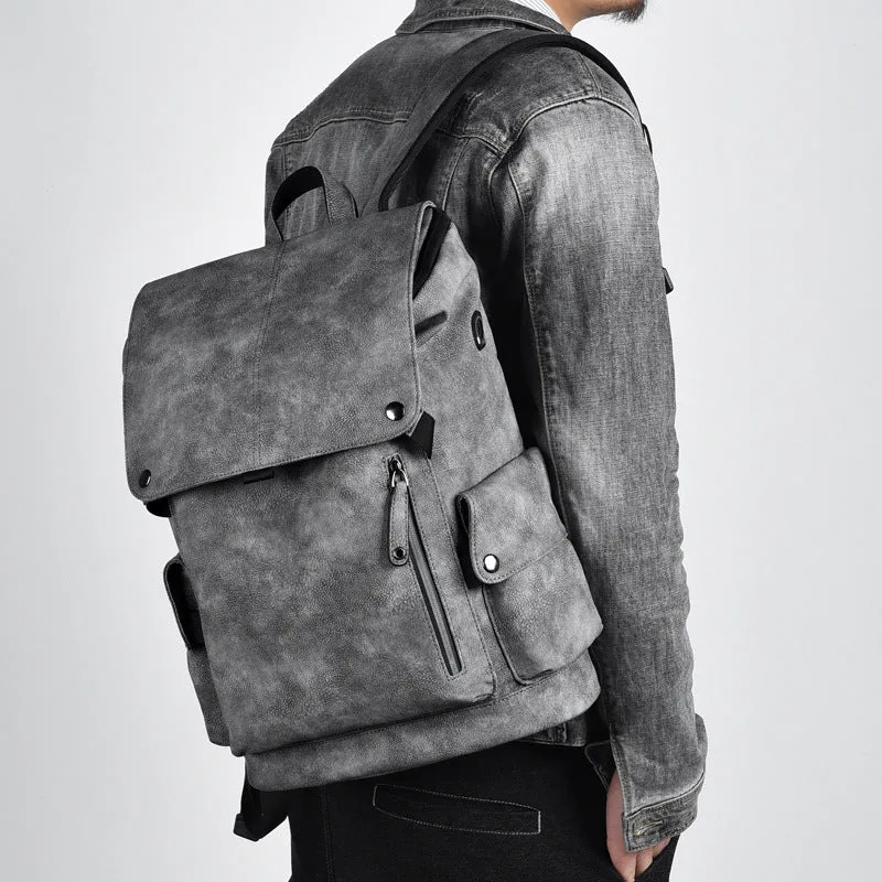 PU Leather USB Backpack
