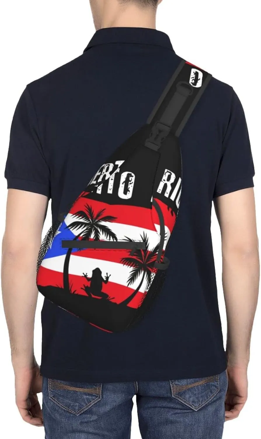 Puerto Rico Rican Flag Sling bag/Crossbody Backpack/Puerto Rican Shoulder Bag for Men For Women, Travel, Hiking, Work