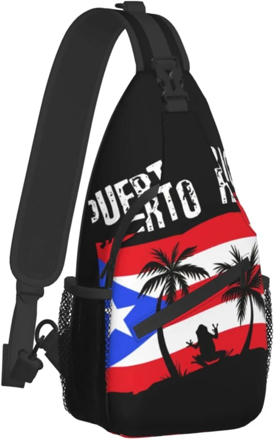 Puerto Rico Rican Flag Sling bag/Crossbody Backpack/Puerto Rican Shoulder Bag for Men For Women, Travel, Hiking, Work