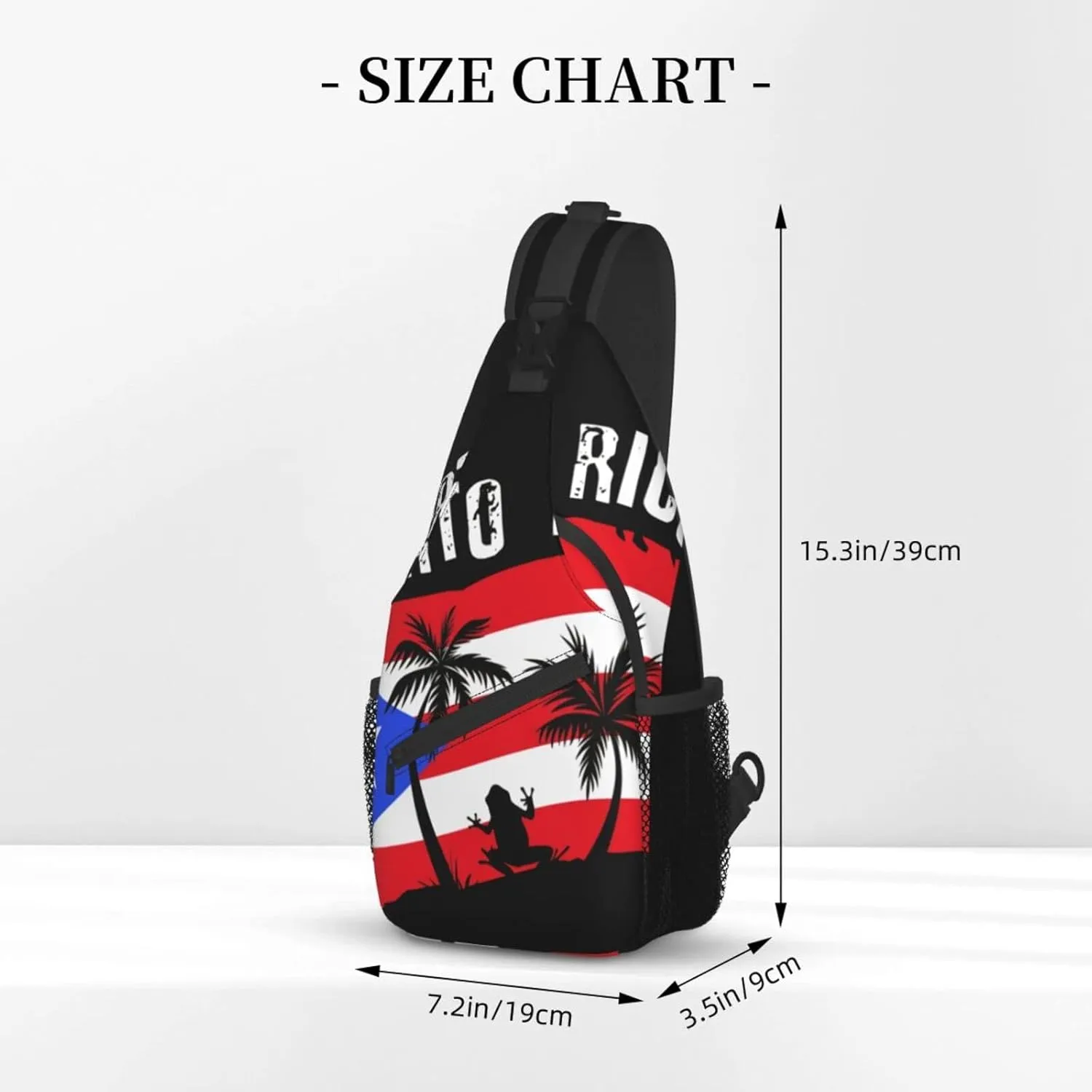 Puerto Rico Rican Flag Sling bag/Crossbody Backpack/Puerto Rican Shoulder Bag for Men For Women, Travel, Hiking, Work