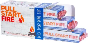 Pull Start Fire Pull String Firestarter | No Matches Required, Fire Starts in Seconds | for Campfires, Grill, Fireplace, BBQ | Lights Wet Wood, Easy to Use, Food Safe and Weather Resistant