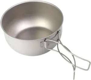Pure Titanium Frying Pan 450ML, Foldable Portable Titanium Bowl Suitable For Outdoor Camping Barbecue