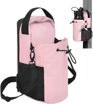 qiaofei Magnetic Gym Bag for Women - Pink Water Bottle Holder Fitness Tote with Magnetic Closure, Lightweight Sports Duffel for Yoga, Workout, Running, Tennis