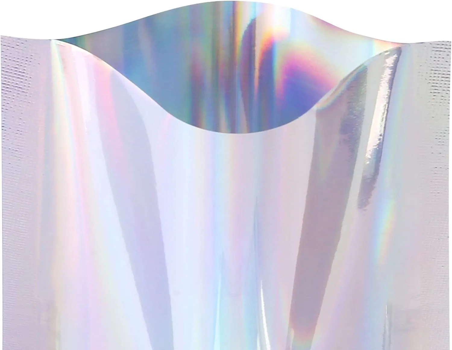 QQ Studio Food-Safe Glossy Heat Sealable Double-Sided Holographic SlickSeal™ Flat Bag with Tear Notch (100, 12x18cm (4.7x7.1"))