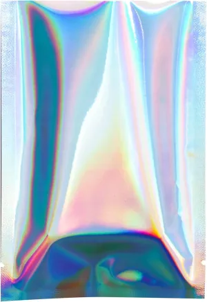QQ Studio Food-Safe Glossy Heat Sealable Double-Sided Holographic SlickSeal™ Flat Bag with Tear Notch (100, 12x18cm (4.7x7.1"))
