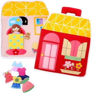 Quiet Busy Book, Carry Home Dollhouse Bag, Educational Toddler Activity Toy