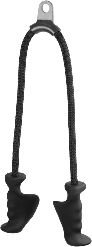 QWORK Ergonomic Tricep Rope Pull Down Attachment - LAT Pull Down Bar for Cable Machine, 27" Long Triceps Rope Cable Attachments for Gym - - for Tricep LAT Pulldown Workout Cable Attachments
