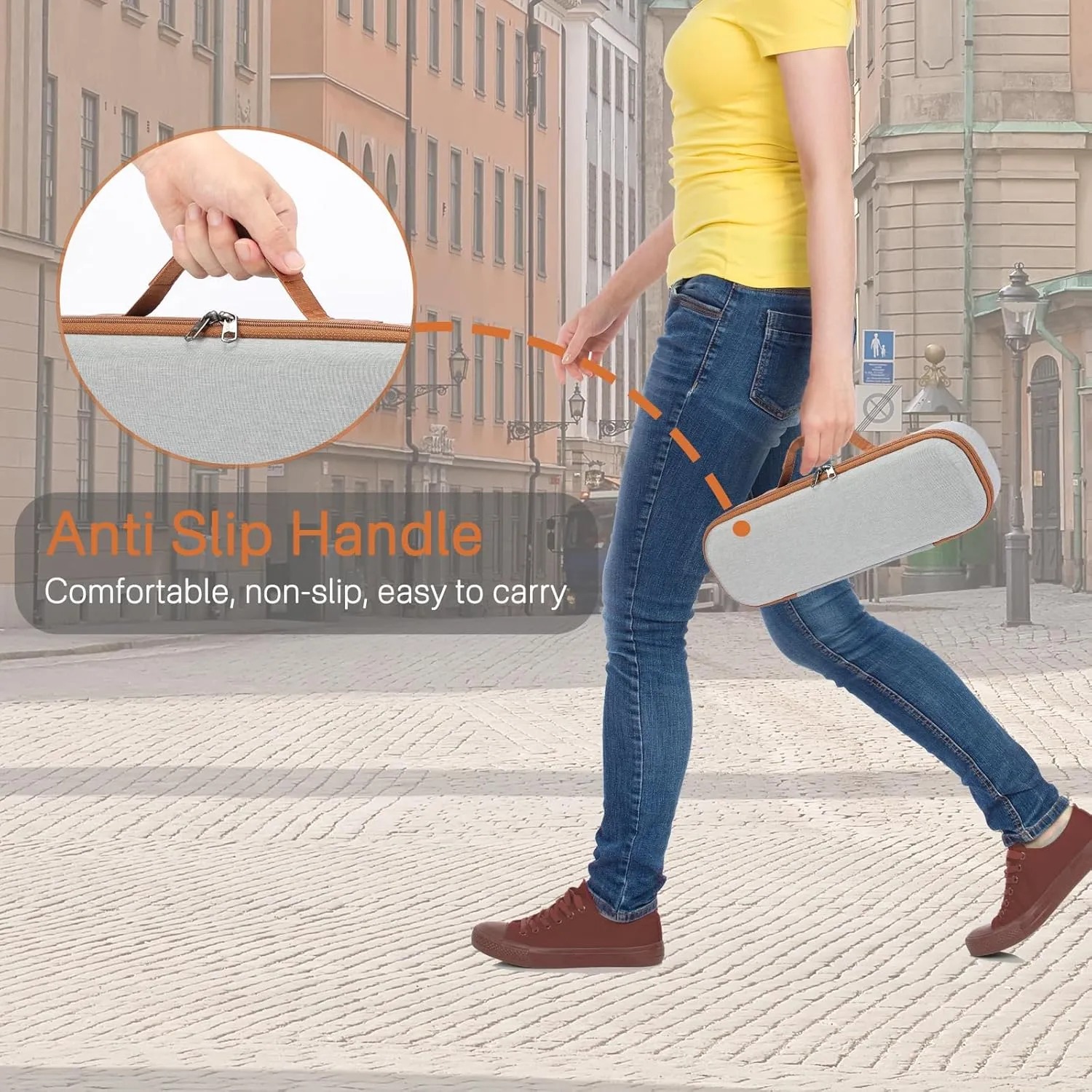 RAIACE Hard Storage Case Compatible with Dyson Airstrait Straightener, Travel Carrying Bag. (case only). - Gray
