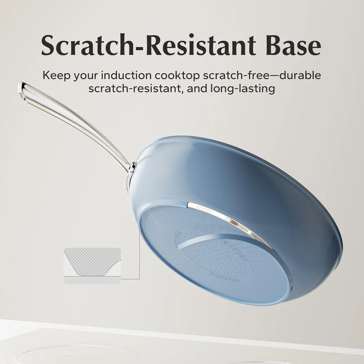 Redchef Nonstick Frying Pans Set, 4-Piece Ceramic Cookware Set, 8" 9.5" 11" Saute Pan Skillet, Non Toxic Pans for Cooking, Pots and Pans Set, PFAS & PTFE & PFOA Free, Dishwasher & Oven Safe, Blue