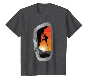 Retro Vintage Rock Climbing Carabiner Sunset T-Shirt