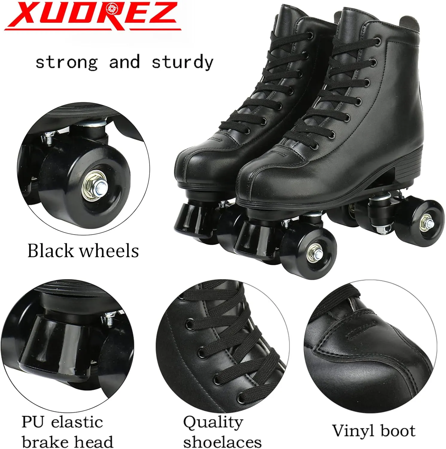 Roller Skates for Women Men Shiny Double Row Four Wheels Roller Skates Womens Roller Skates with Shoes Bag