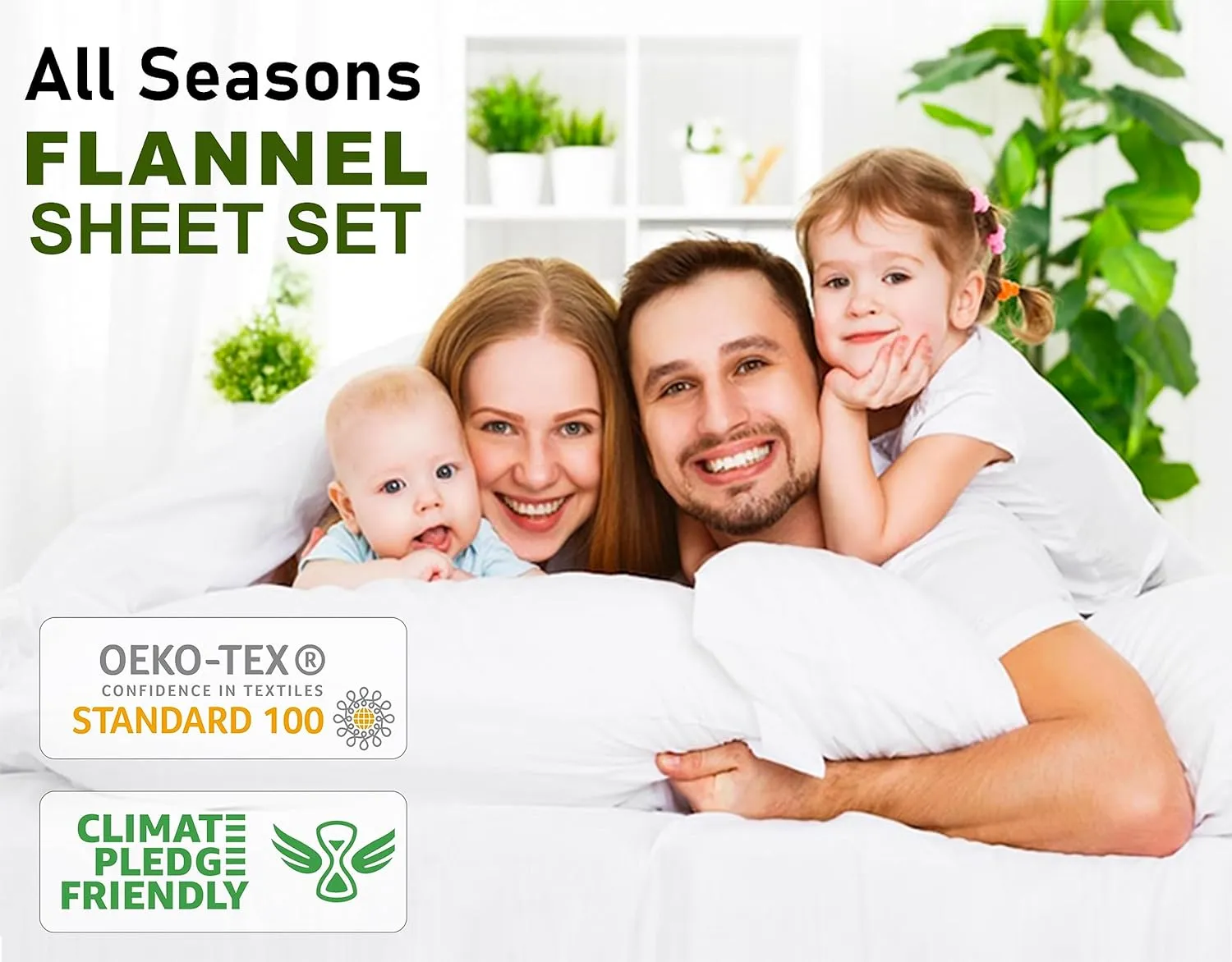 RUVANTI Flannel Sheets Full Size - 100% Cotton Double Brushed Bed Sheets Set, Deep Pockets 16 Inches, All Seasons Breathable & Extra Soft Full Sheets, Warm & Cozy, 4 Piece, Christmas Tree