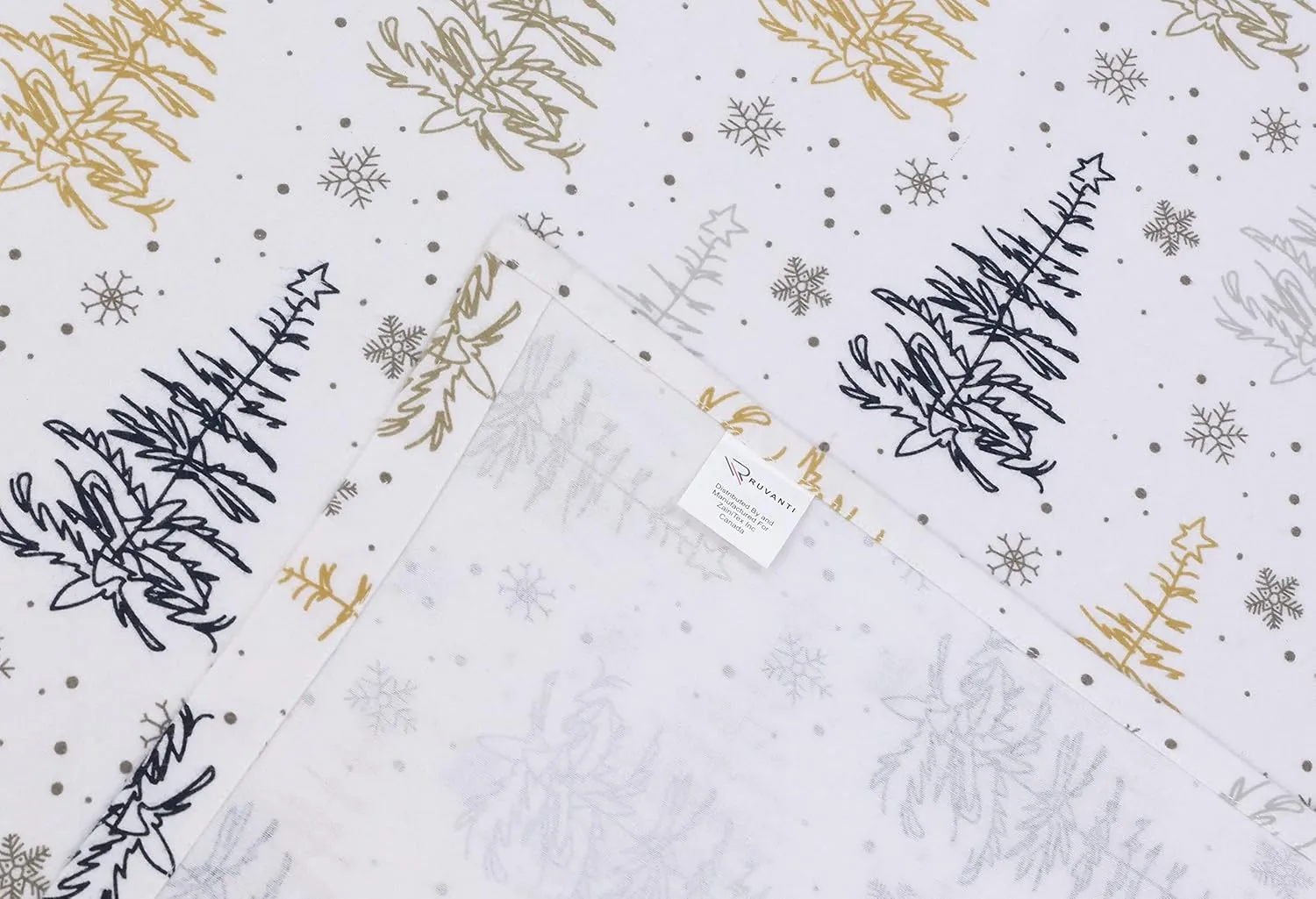 RUVANTI Flannel Sheets Full Size - 100% Cotton Double Brushed Bed Sheets Set, Deep Pockets 16 Inches, All Seasons Breathable & Extra Soft Full Sheets, Warm & Cozy, 4 Piece, Christmas Tree