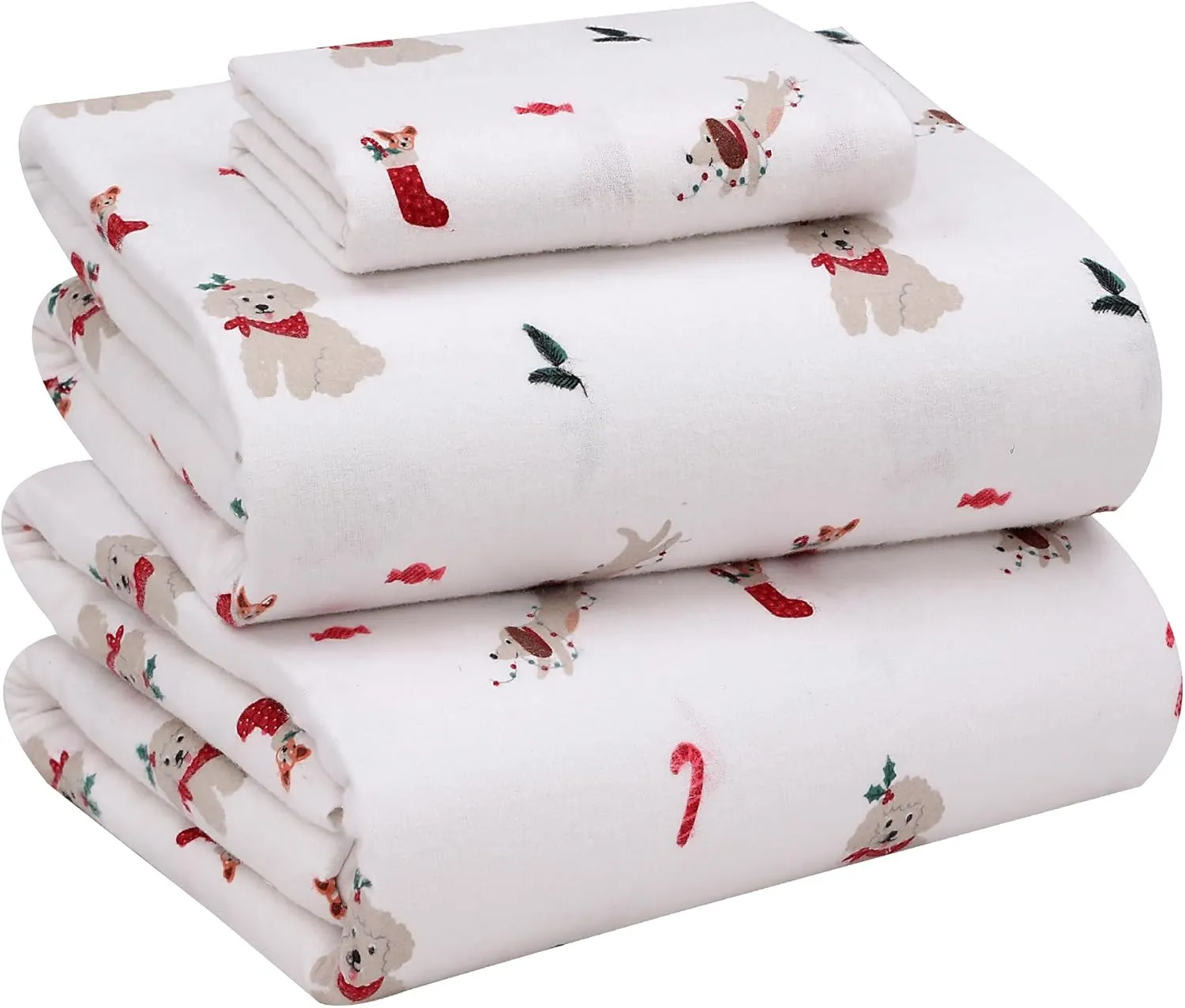 RUVANTI Flannel Sheets Twin Size - 100% Cotton Double Brushed Twin Sheets Set, Deep Pockets 16 Inches, All Seasons Breathable & Extra Soft Bed Sheets, Warm & Cozy, 3 Piece, Catch Me If You Can