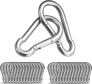 Safety Spring Snap Hooks, 2Inch 3Inch 4Inch Carabiner Quick Link Snap Hooks for Camping Hiking, 550LBS Holding Capacity Heavy Duty Steel Carabiner Clip Buckle for Swing Hammock Gym Outdoor