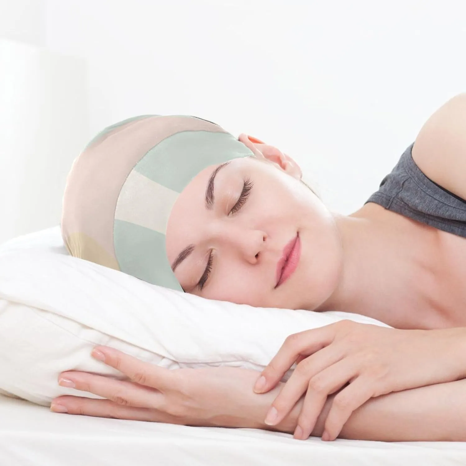 Satin Bonnet Wrap for Sleeping - Lined Sleep Cap for Curly Hair Women & Men - Abstract Pattern
