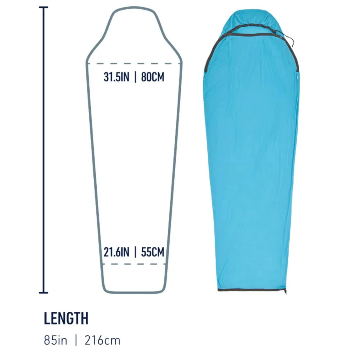 Sea To Summit Breeze Sleeping Bag Liner - Mummy with Drawcord - Blue