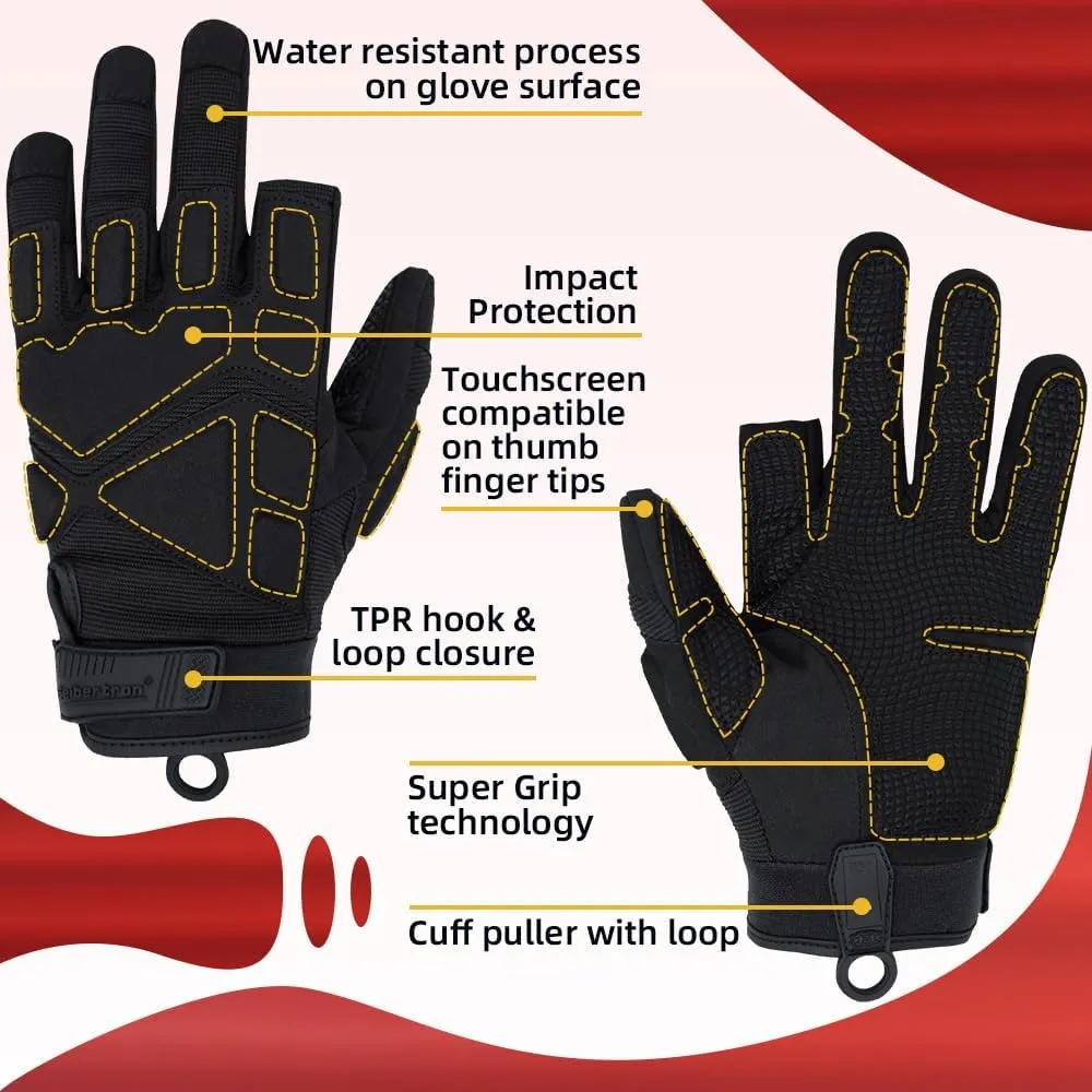 Seibertron Adult Or Youth S.O.L.A.G Sports Outdoor Water Resistant Full Finger Touchscreen Gloves