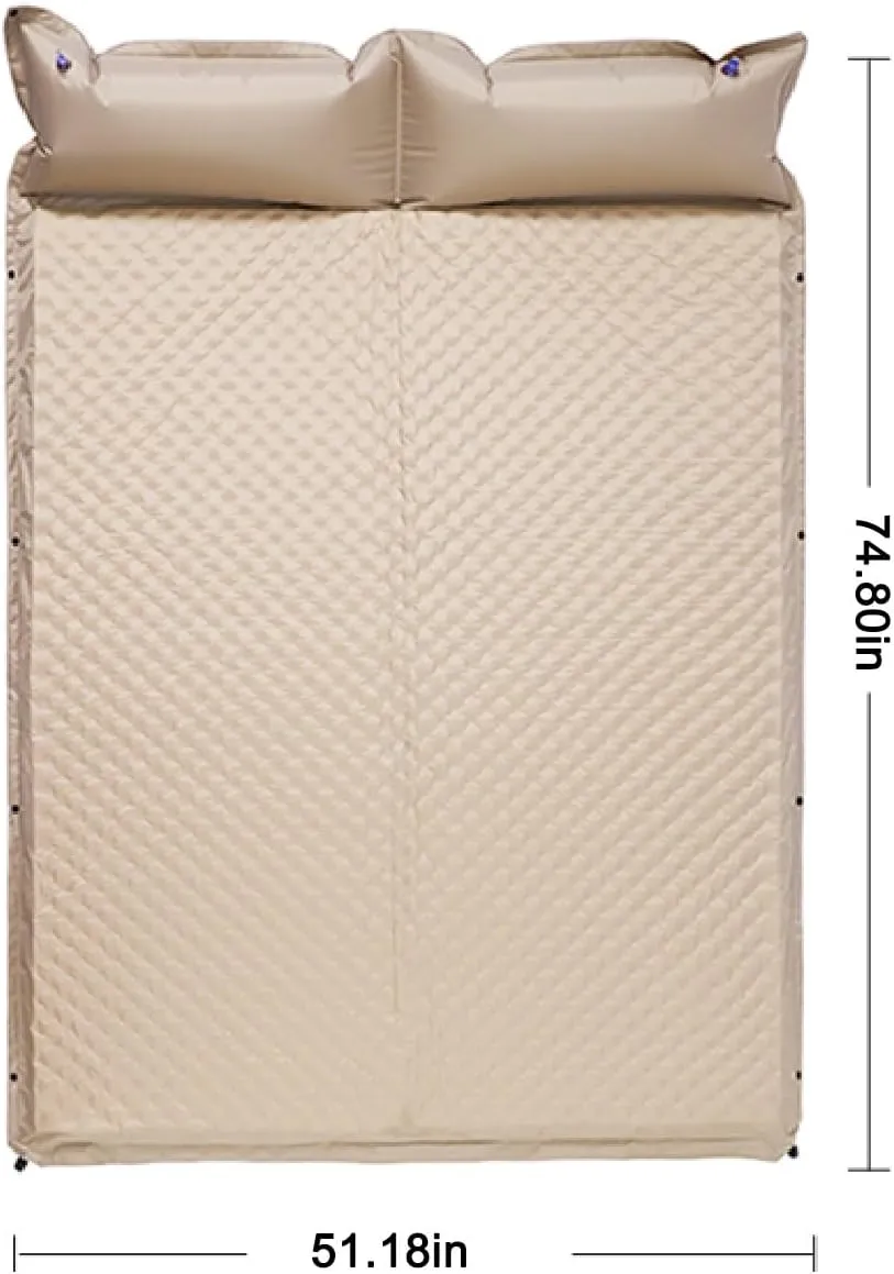 Self-Inflating Mattress, Outdoor Sleeping mat, Camping Tent Sleeping mat, Portable Double Mattress., 51.18inx74.80in, Khaki, 5478547