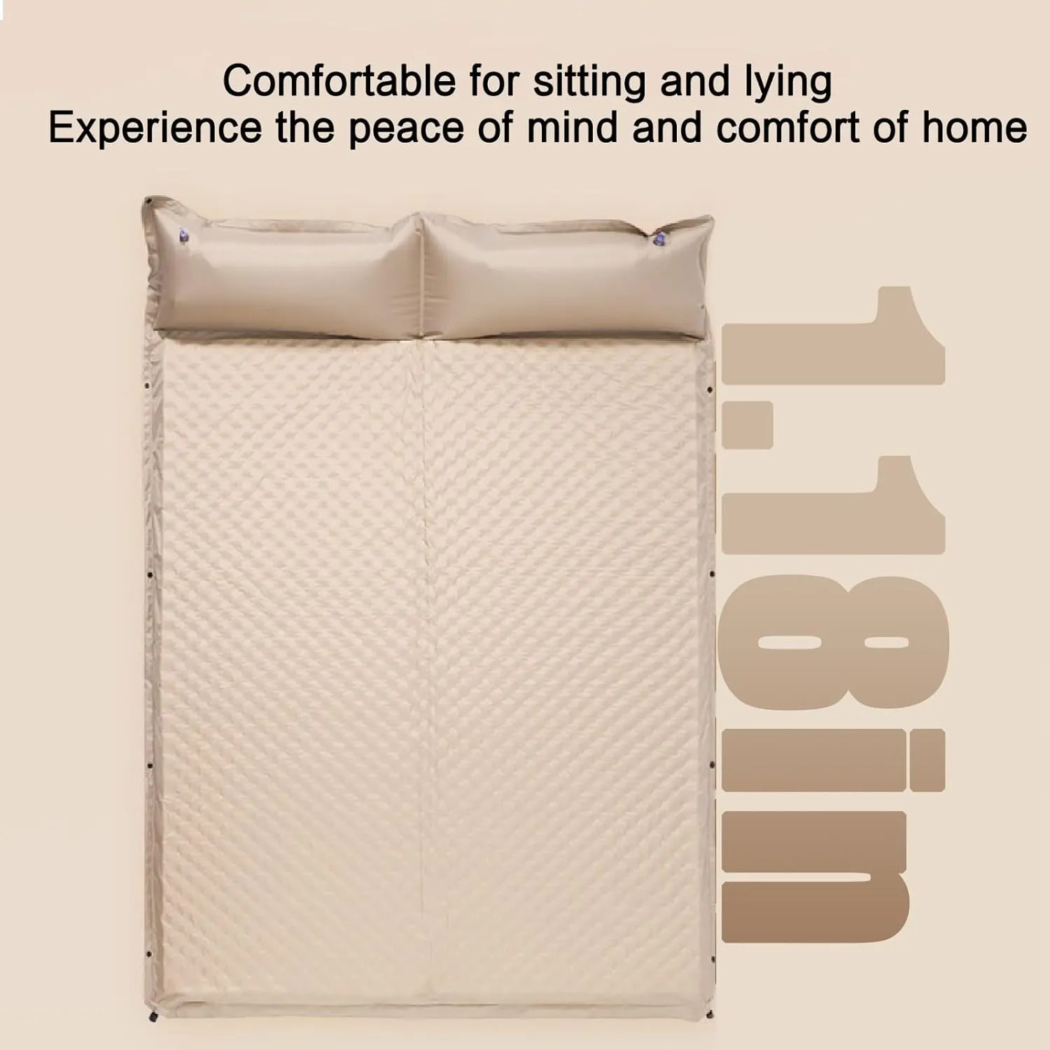 Self-Inflating Mattress, Outdoor Sleeping mat, Camping Tent Sleeping mat, Portable Double Mattress., 51.18inx74.80in, Khaki, 5478547
