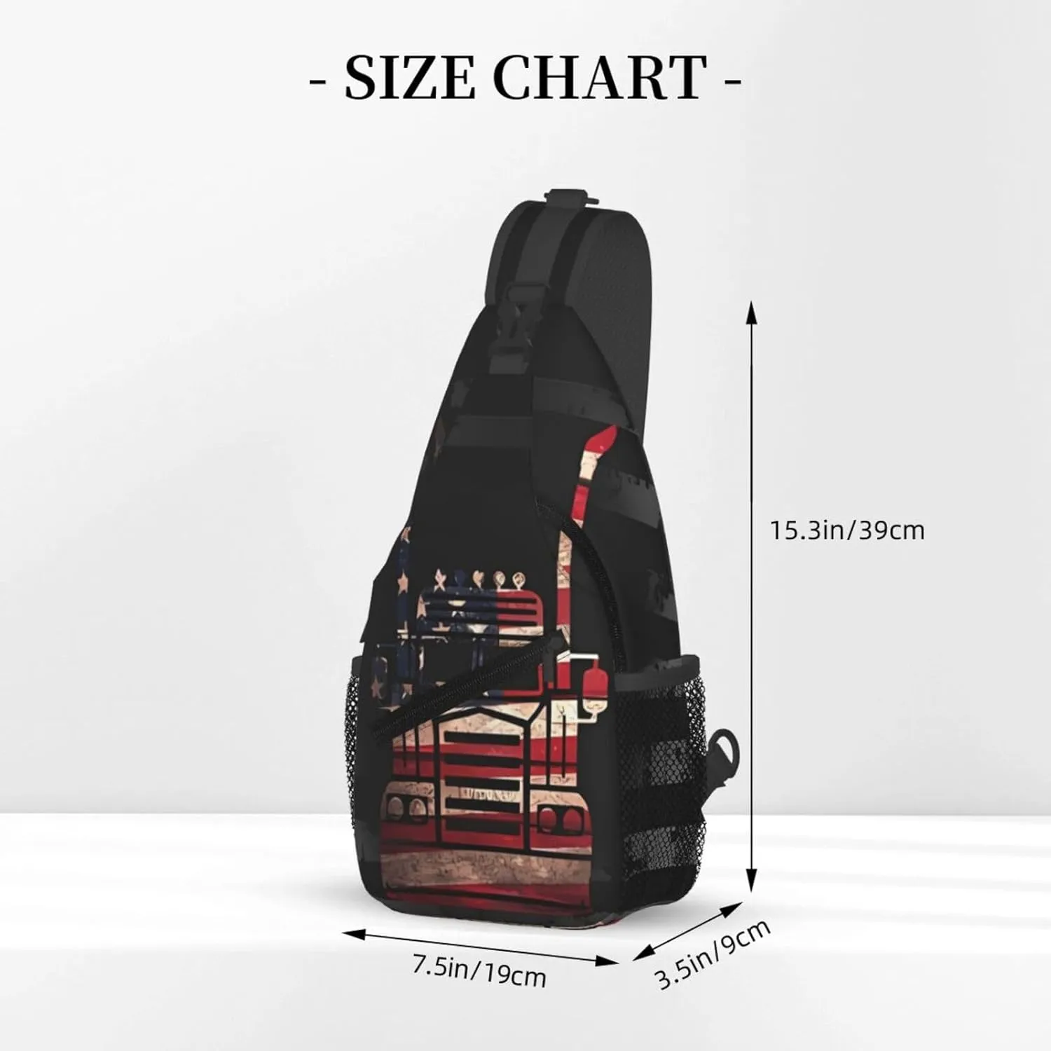 Semi Truck Driver American Small Crossbody Backpack Sling Bag For Men Women Mini One Shoulder Chest Bags Gym Sport Travel Hiking Daypack