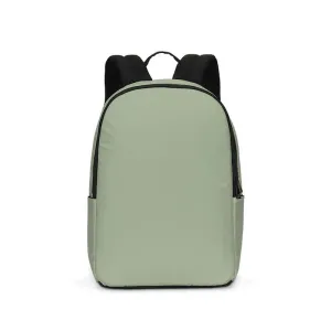 Shaded Pale Pastel Warm Green Gray Waterproof Backpack | C15M0Y30K30
