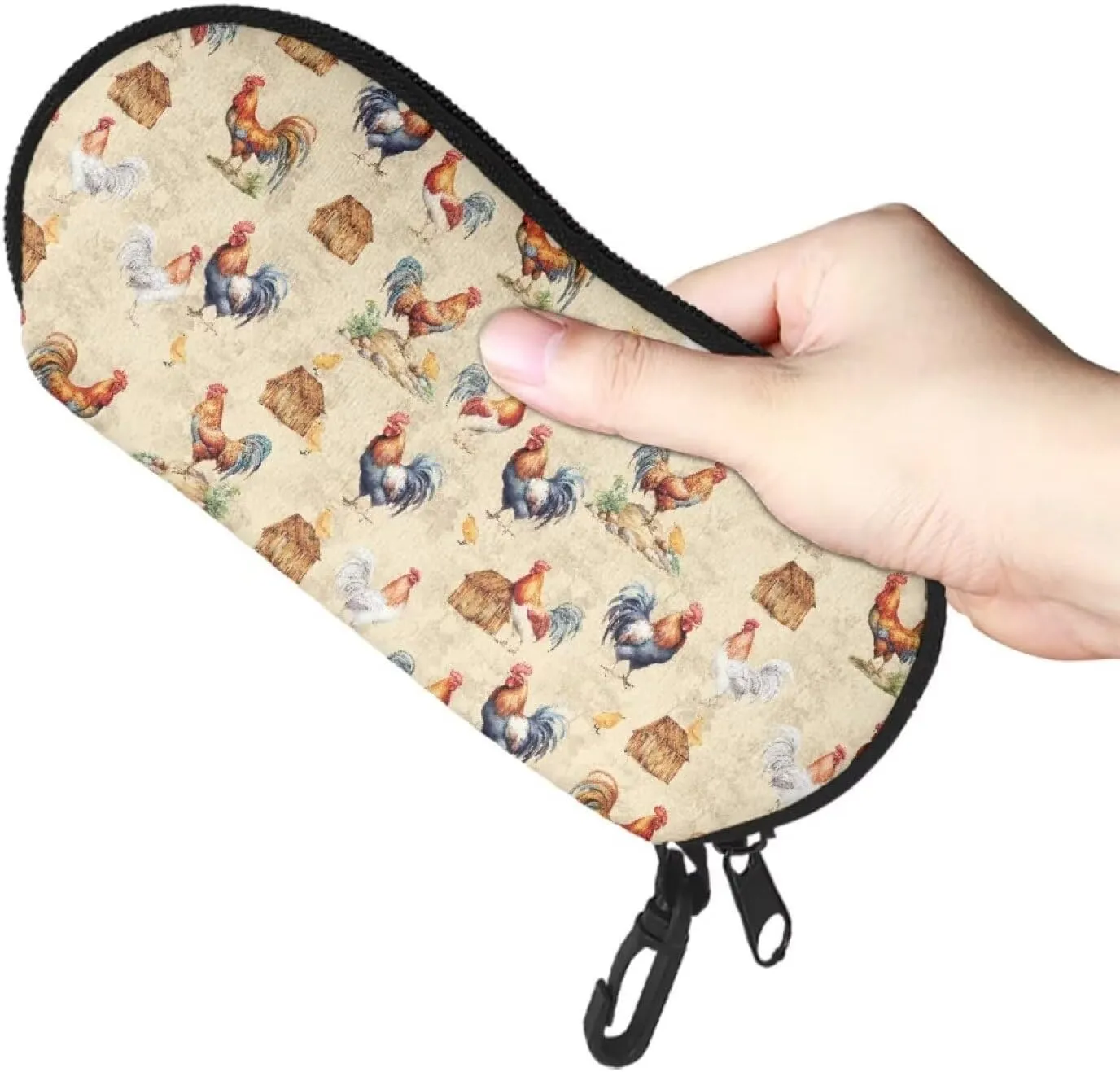 Showudesigns Glasses Case Soft with Clip, Sunglasses Travel Case Organizer for Kids Women Girls