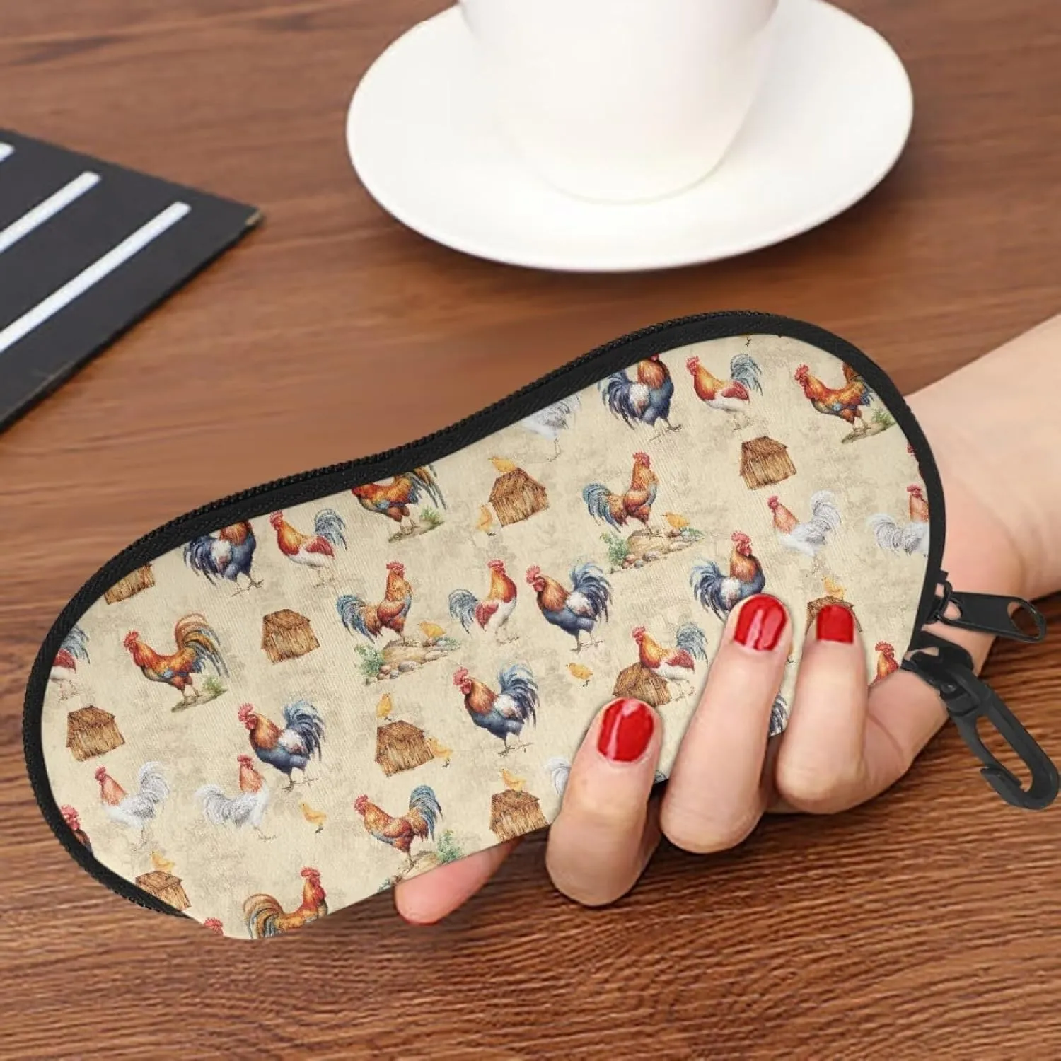 Showudesigns Glasses Case Soft with Clip, Sunglasses Travel Case Organizer for Kids Women Girls