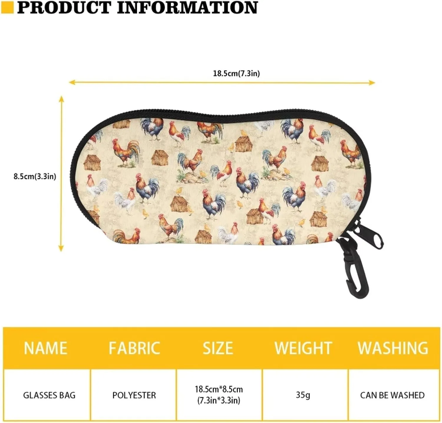 Showudesigns Glasses Case Soft with Clip, Sunglasses Travel Case Organizer for Kids Women Girls