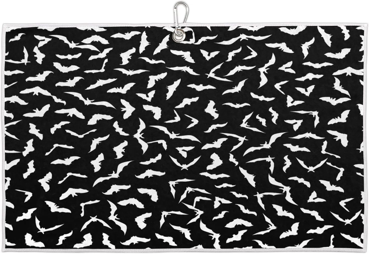 Silhouettes Bats Golf Towel with Heavy Duty Carabiner Ultra Absorbent Quick Dry Perfect for Cleaning Clubs Balls Gear Essential Golf Accessory for Men Women Kids
