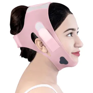 Silicone V Line Face Lifting Mask with Adjustable Double Chin Strap for Women