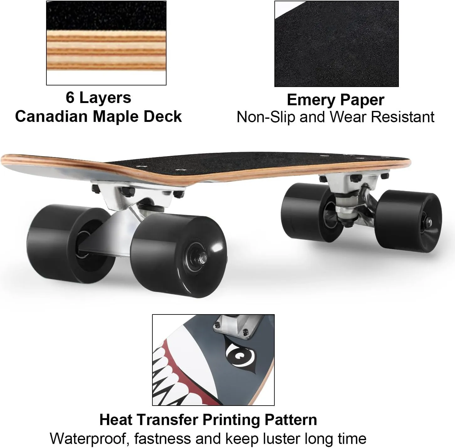 Skateboard Complete Skateboards 22 Inch Mini Cruiser Skateboards for Beginners Kids Boys and Girls