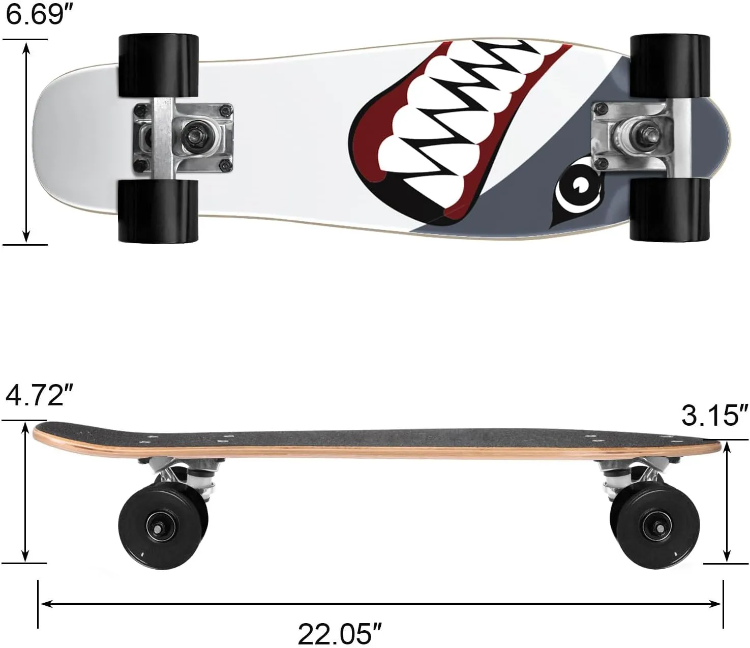 Skateboard Complete Skateboards 22 Inch Mini Cruiser Skateboards for Beginners Kids Boys and Girls