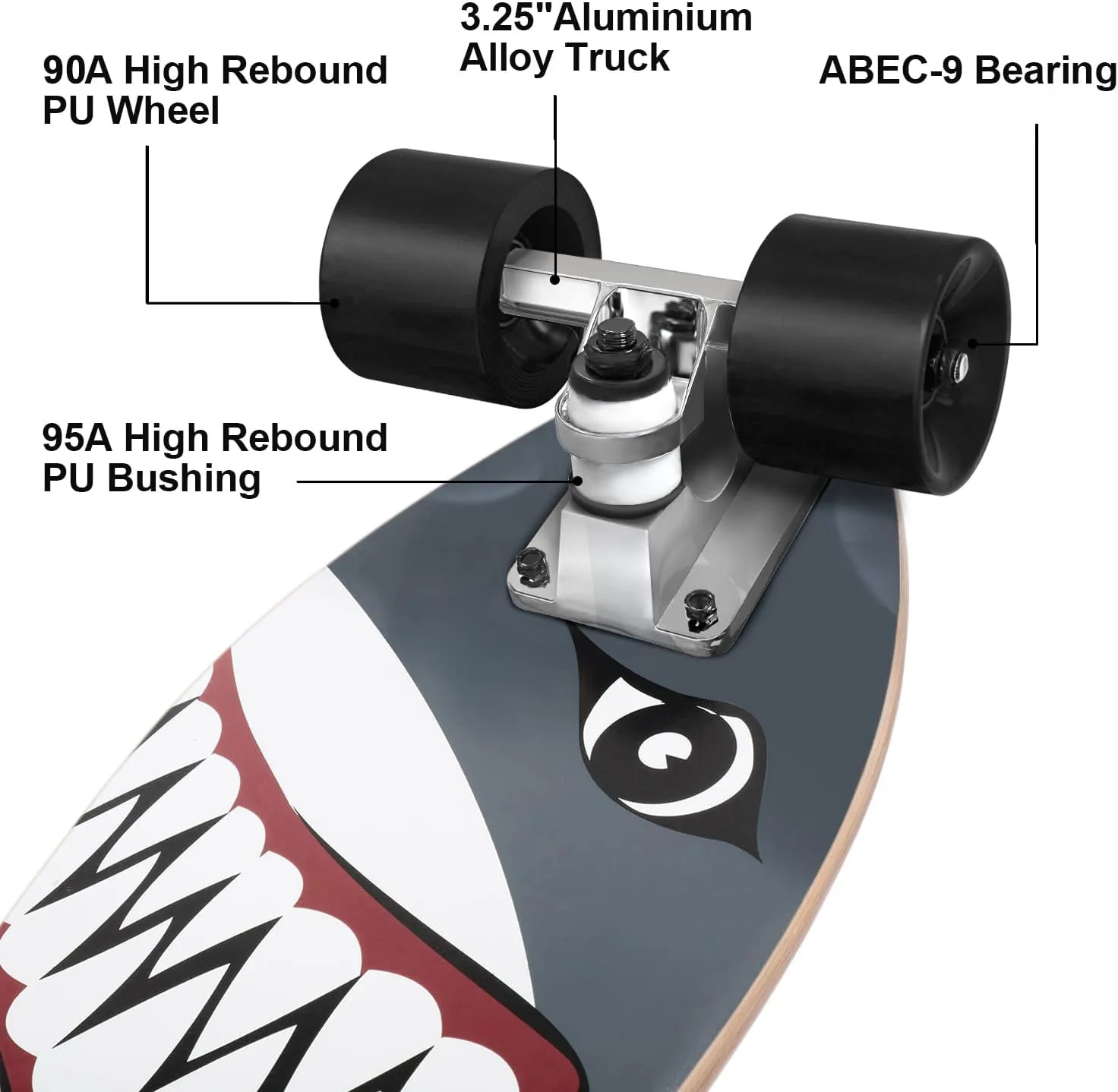 Skateboard Complete Skateboards 22 Inch Mini Cruiser Skateboards for Beginners Kids Boys and Girls