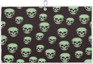 Skull Golf Towel with Heavy Duty Carabiner Clip Quick Dry Ultra Absorbent Club Ball Cleaning Towel Golf Accessories for Men Women