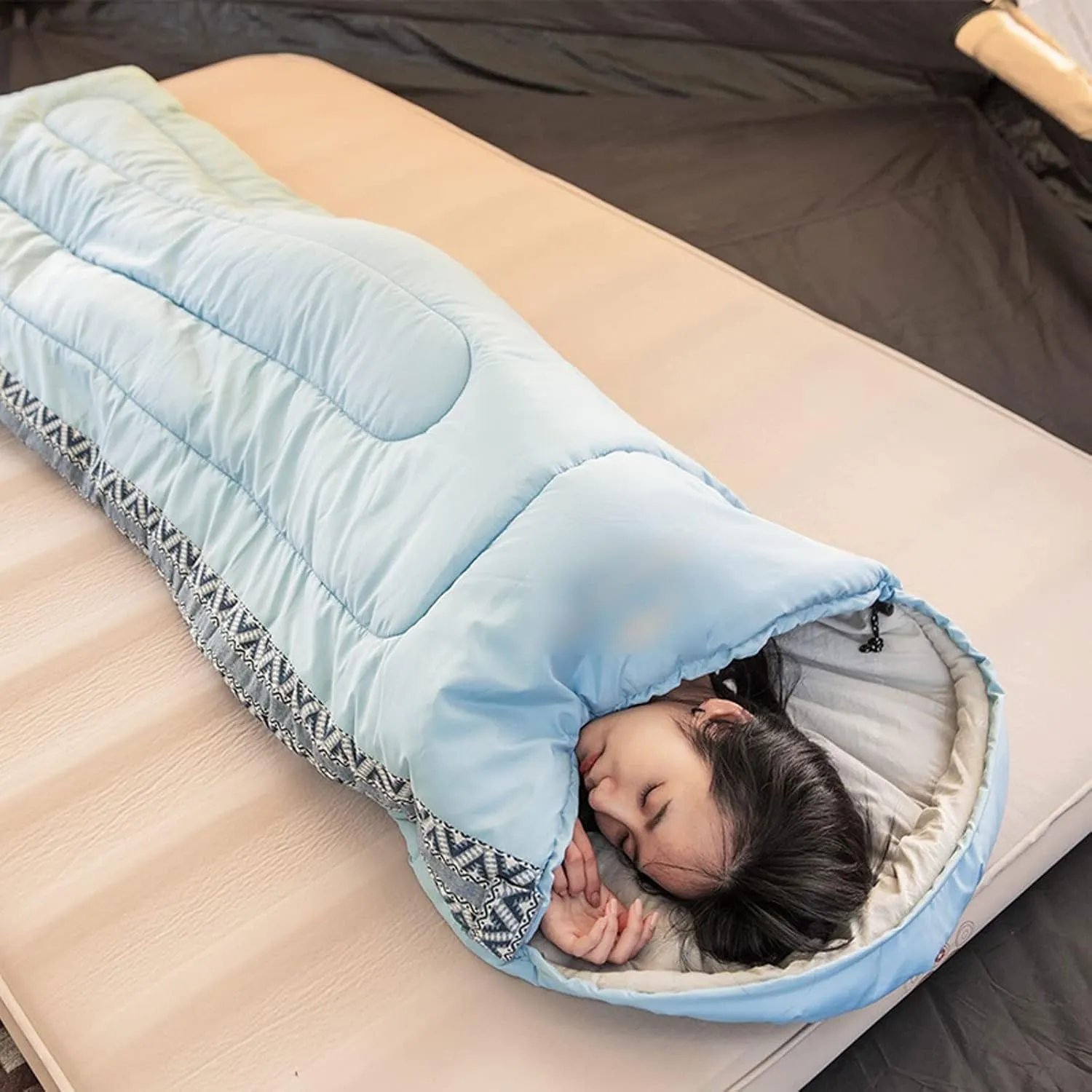 Sleeping Bag Envelope Sleeping Bag with Hood Outdoor Camping Splicable Thermal Sleeping Bag Breathable Tent Sleeping Bag