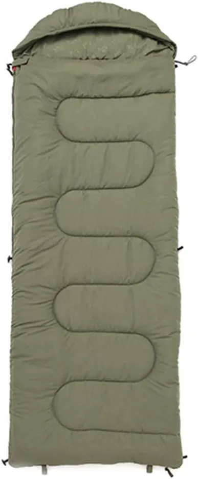 Sleeping Bags for Adults,Sleeping Bag Camping Cotton Splice Sleeping Bag Season Warm Pillow Hooded Envelope Sleeping Bag for Traveling Hiking (OliveGreen)