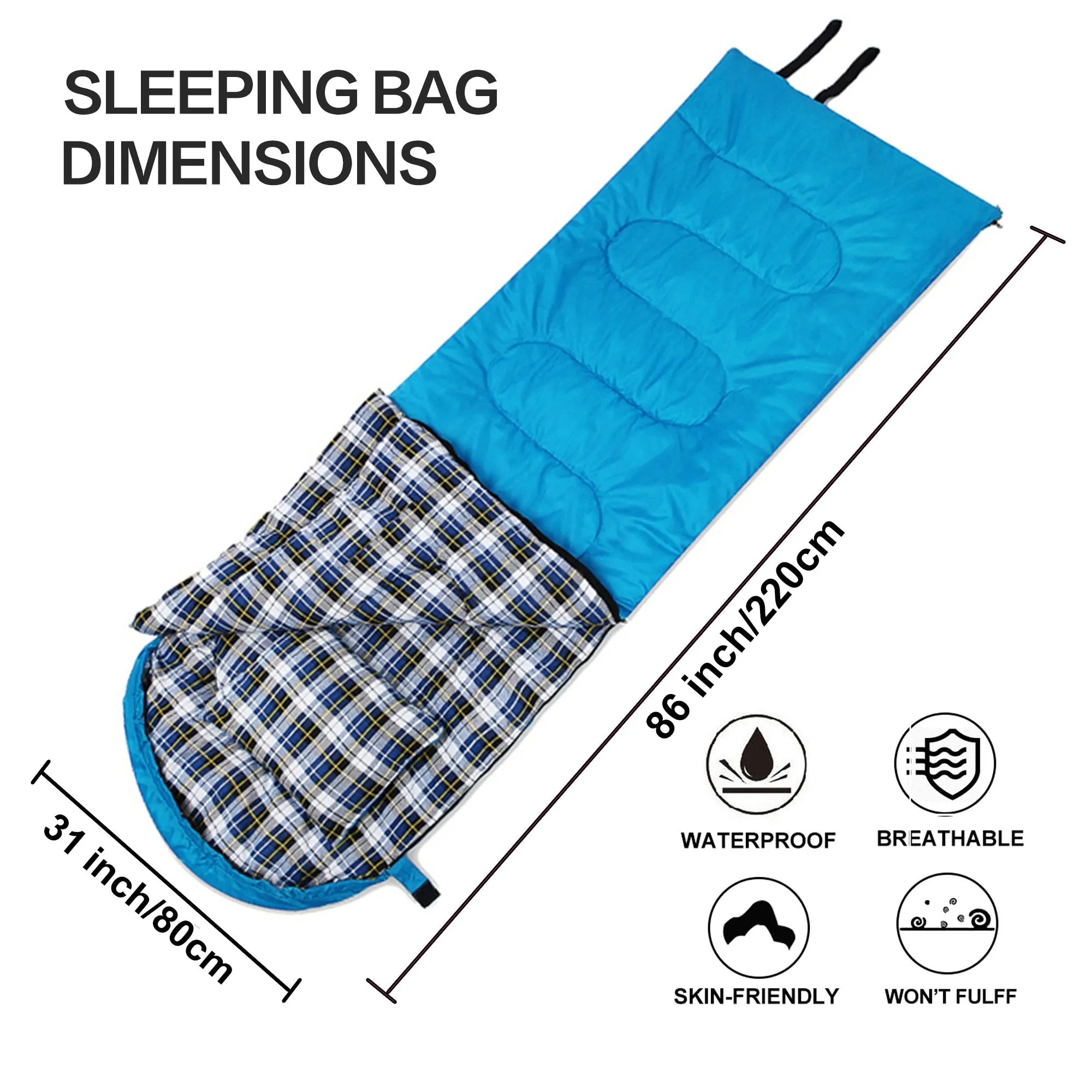 Sleeping Bags with Pillow for Adult Kids Winter Sleeping Bag Warm Lining Hiking Camping Bags