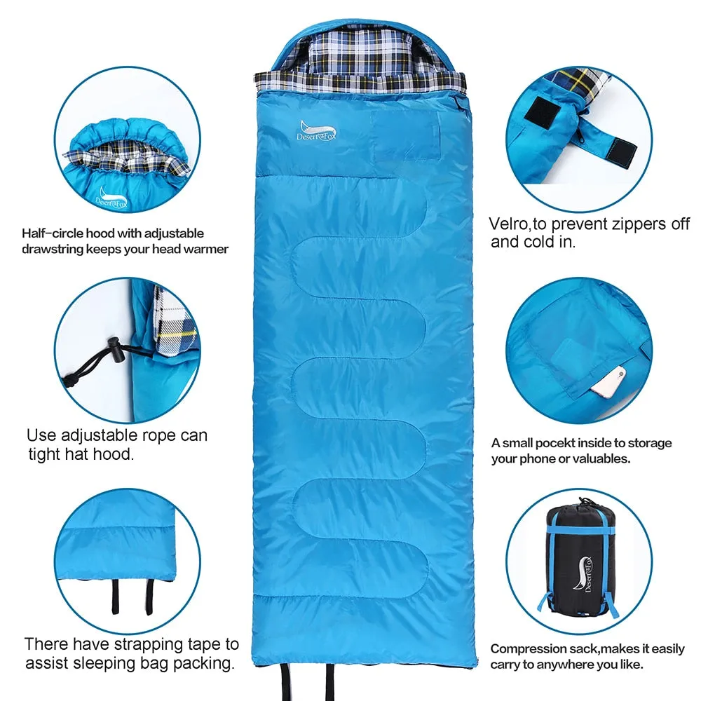 Sleeping Bags with Pillow for Adult Kids Winter Sleeping Bag Warm Lining Hiking Camping Bags