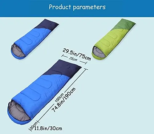 Sleeping Bags,Adult Four Seasons Outdoor Envelope Style with Cap Warm Sleeping Bag,Can Be Spliced Hollow Cotton Sleeping Bag,Breathable,Indoor & Outdoor Use,for Camping