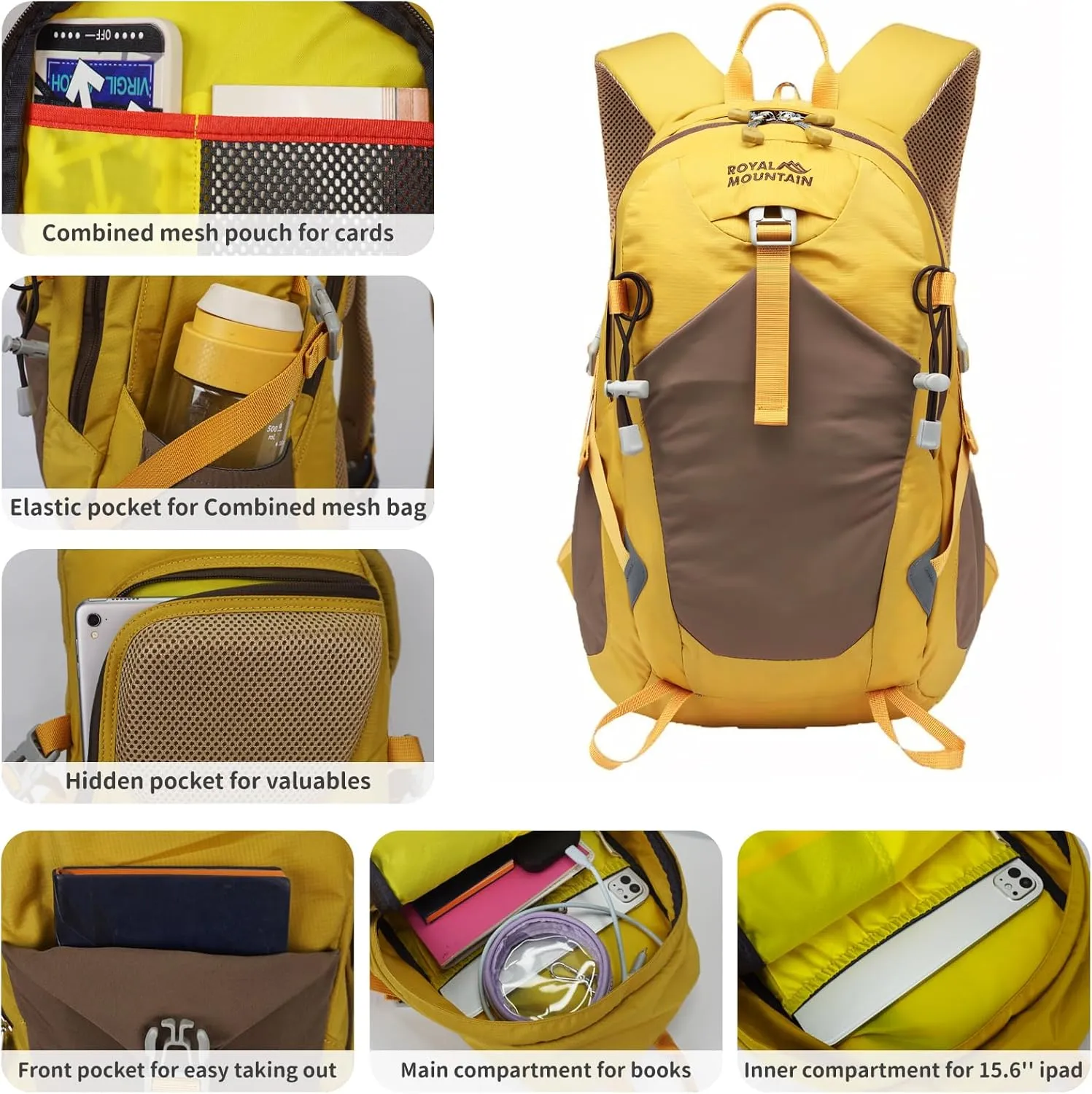 Small Hiking Backpack, 20L Lightweight Travel Backpacks For Men Women, Water Resistant Outdoor Day Pack, Ultralight Camping Daypack Backpacks, Durable Hiking Backpack Fit For Camping.(With Rain-cover)