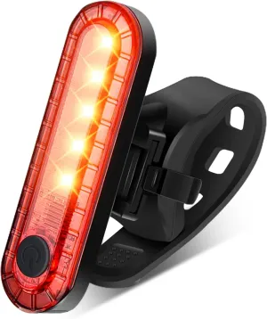 Smart Bike Tail Light USB Rechargeable Bicycle Turn Signals with Remote Control Rear Bike Light Waterproof Safety Warning Back Lights Bike Alarm for Night Riding Mountain