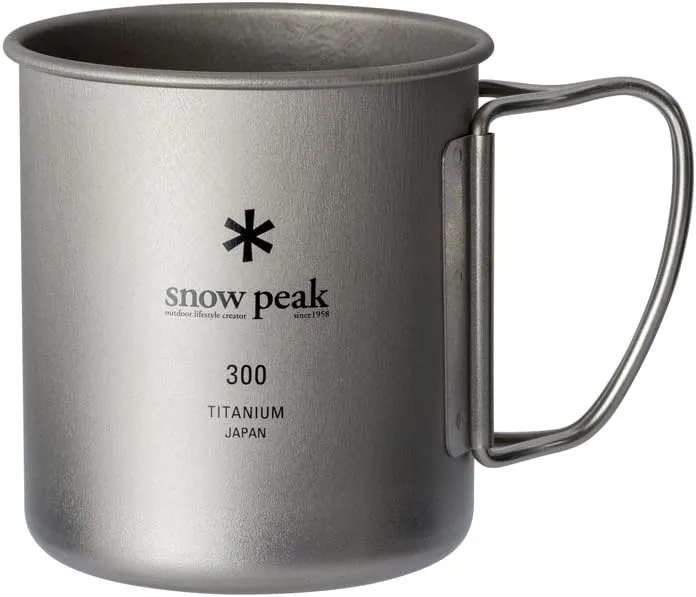 Snow Peak MG-142 Mug, Titanium Single Mug, Capacity 10.1 fl oz (300 ml), Lightweight, Outdoor Camping