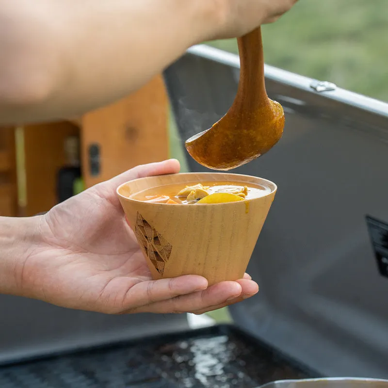 Solid Wood Camping Bowl