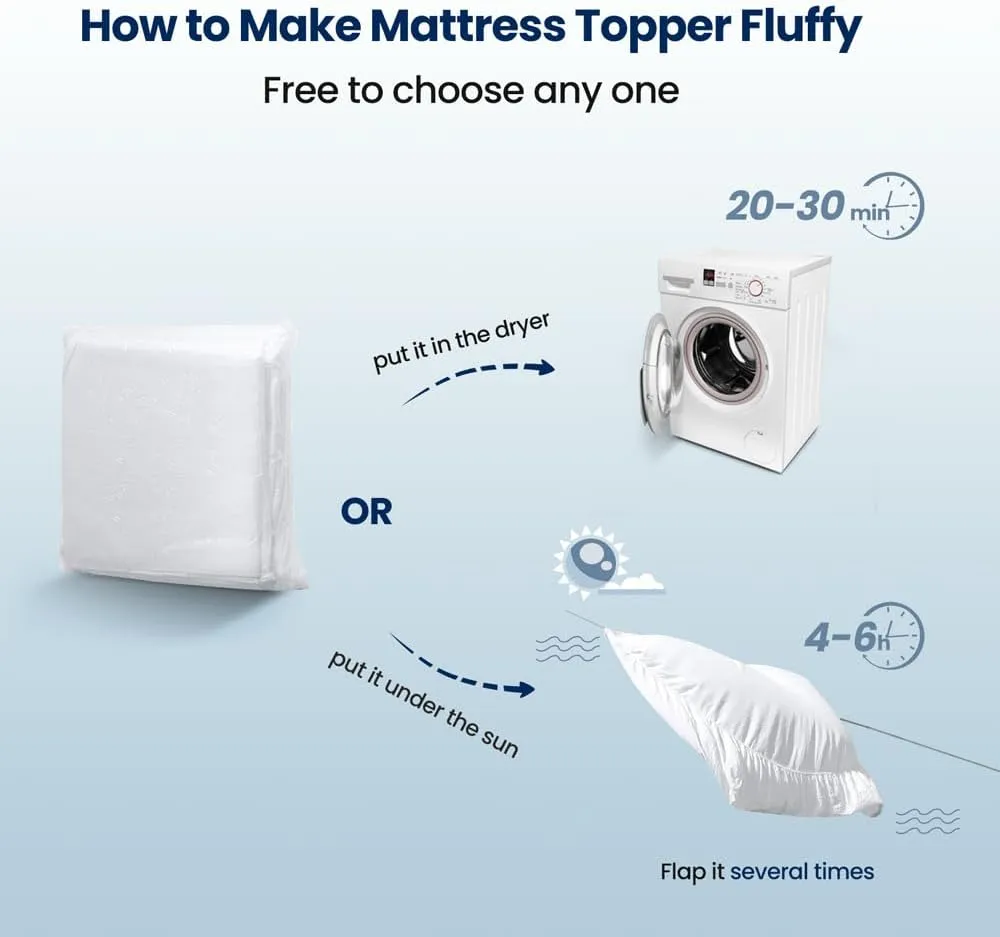 SOPAT Mattress Topper Twin XL Size Extra Thick Mattress Pad 8-21" Deep Pocket Soft Down Alternative Fill Mattress Protector Pillow Top Mattress Cover (39x80 Inches, White)