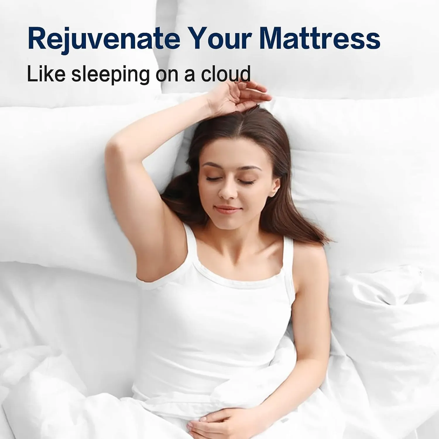SOPAT Mattress Topper Twin XL Size Extra Thick Mattress Pad 8-21" Deep Pocket Soft Down Alternative Fill Mattress Protector Pillow Top Mattress Cover (39x80 Inches, White)
